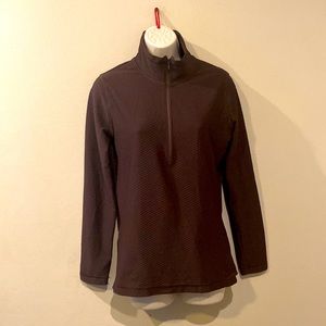 Women's Brown Lucy Quarter Zip Textured Brown Pullover Side Zippers size Small
